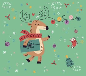 Cartoon drawing of reindeer