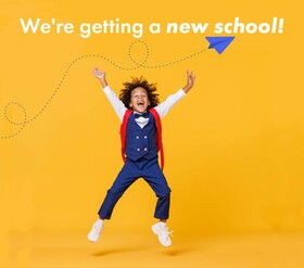 Child jumping in celebration