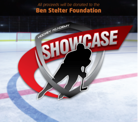 graphic of hocky player with the word "showcase"