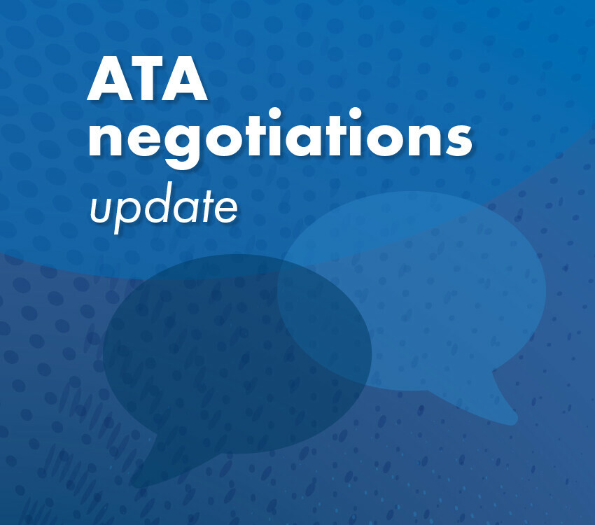 Graphic with wording "ATA negotiations update"