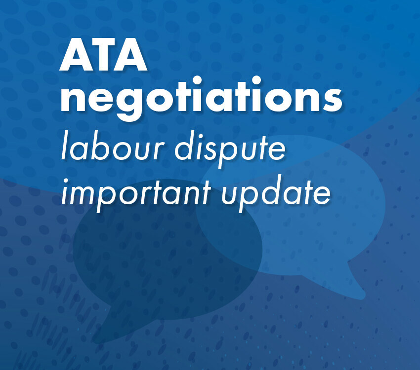 Graphic with wording "ATA negotiations update"