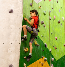 Girl rock climbing