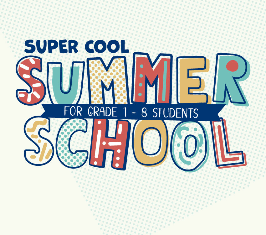 graphic of super cool summer school wording